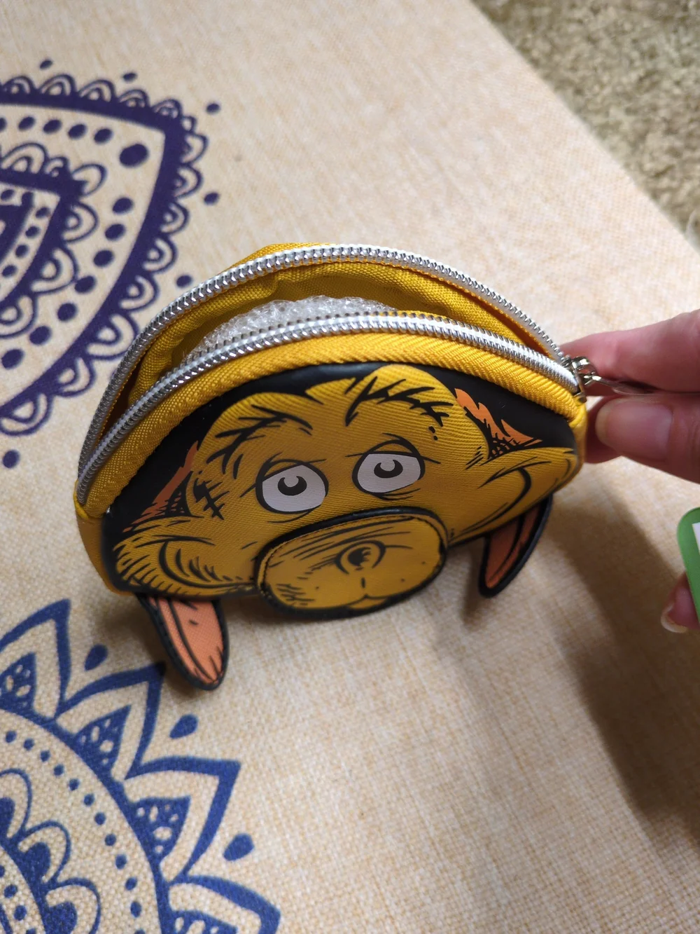 Dr. Seuss Max Dog Coin Purse in Yellow and Black